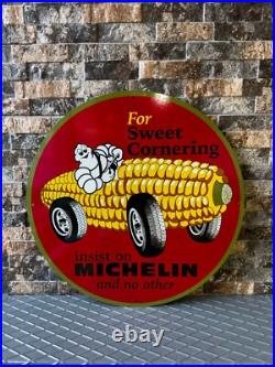 Vintage Michelin For Sweet Cornering Heavy Metal Sign- 19.7 (50cm) Vintage Michelin For Sweet Cornering Heavy Metal Sign- 19.7 (50cm)