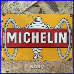 Vintage Michelin Tires 8x12 Inches Porcelain Enamel Sign