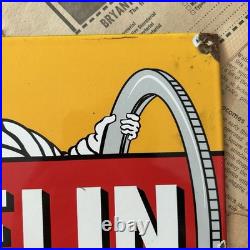 Vintage Michelin Tires 8x12 Inches Porcelain Enamel Sign