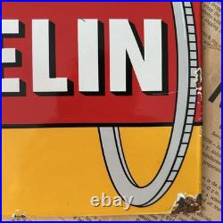Vintage Michelin Tires 8x12 Inches Porcelain Enamel Sign