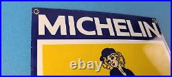 Vintage Michelin Tires Porcelain Gas Auto Service Store Pump Plate Sign