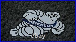 Vintage Michelin Tires Porcelain Metal Sign Gas Oil Service Station Pump Rare Ad