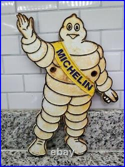 Vintage Michelin Tires Sign Gas Oil Automotive Part Manufacturer America Tyre