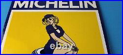 Vintage Michelin Tires Sign Gas Oil Pump Plate Sign Chevron Service Sign