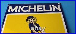 Vintage Michelin Tires Sign Gas Oil Pump Plate Sign Chevron Service Sign