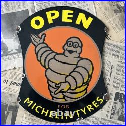 Vintage Michelin Tyres Dealer Sign 14x11 Inches Porcelain Enamel Sign