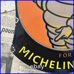 Vintage Michelin Tyres Dealer Sign 14x11 Inches Porcelain Enamel Sign