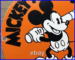 Vintage Mickey Mouse Converse Porcelain Sign All Stars Baseball Gas Oil Disney