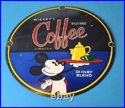 Vintage Mickey's Coffee Porcelain Beverage Soda General Store Disney Blen Sign