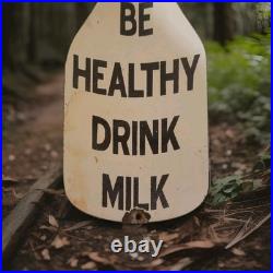 Vintage Milk Pocelain Sign Mayfield Borden Dairy Cheese Be Healthy Gas Oil USA