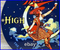 Vintage Millr High Life Beer Porcelain Sign Gas Station Oil Liquor Store Bottle