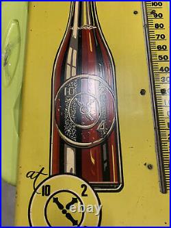 Vintage Mint Metal Dr. Pepper Thermometer Sign COLA SODA GAS OIL NOS 25 x 9
