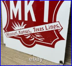 Vintage Missouri Kansas Texas Lines Porcelain Sign Train Station Gas Oil Railway Vintage Missouri Kansas Texas Lines Porcelain Sign Train Station Gas Oil Railway