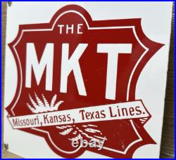 Vintage Missouri Kansas Texas Lines Porcelain Sign Train Station Gas Oil Railway Vintage Missouri Kansas Texas Lines Porcelain Sign Train Station Gas Oil Railway