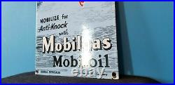 Vintage Mobil Gasoline Pegasus Porcelain Service Station Gas Oil Pump Sign