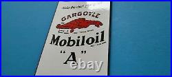 Vintage Mobil Gasoline Porcelain A Gas Service Station Can Pump Gargoyle Sign