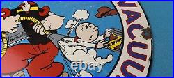 Vintage Mobil Gasoline Porcelain Gas Oil Vacuum Service Popeye Pegasus Sign