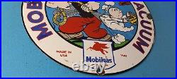 Vintage Mobil Gasoline Porcelain Gas Oil Vacuum Service Popeye Pegasus Sign