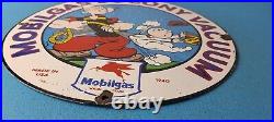 Vintage Mobil Gasoline Porcelain Gas Oil Vacuum Service Popeye Pegasus Sign