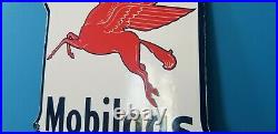 Vintage Mobil Gasoline Porcelain Gas Service Pump Mobilgas Special Pegasus Sign