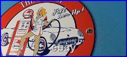 Vintage Mobil Gasoline Porcelain Pegasus Friendly Service Gas Motor Oil Sign