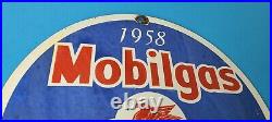 Vintage Mobil Gasoline Porcelain Pegasus Trial Gas Oil Service Station Pump Sign