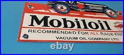 Vintage Mobil Gasoline Porcelain Race Car Service Station Pump Gargoyle Sign