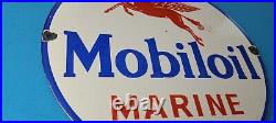 Vintage Mobil Marine Porcelain Pegasus Gas Motor Oil Service Station Pump Sign