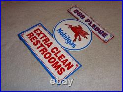Vintage Mobil Mobilgas Clean Restrooms Pegasus 12 X10 Gasoline Oil Flange Sign