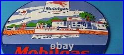 Vintage Mobil Mobilgas Porcelain Pegasus Marine Gas Motor Oil Service Pump Sign