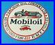 Vintage-Mobil-Mobiloil-Porcelain-Metal-Race-Car-11-3-4-Gargoyle-Gas-Pump-Sign-01-gp
