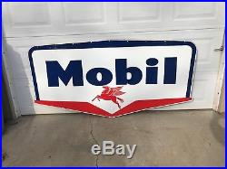 Vintage Mobil Oil 1956 Double Side Gas Porcelain Sign