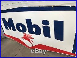 Vintage Mobil Oil 1956 Double Side Gas Porcelain Sign