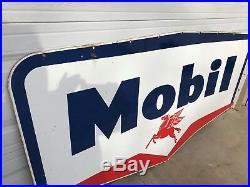 Vintage Mobil Oil 1956 Double Side Gas Porcelain Sign