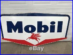 Vintage Mobil Oil 1956 Double Side Gas Porcelain Sign