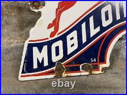 Vintage Mobil Porcelain Sign 1954 Pegasus Gas Station Plaque Service Repair Shop