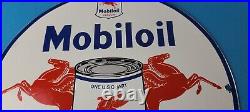 Vintage Mobil Sign Pegasus Mobiloil Socony Gas Oil Pump Service Porcelain Sign