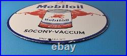 Vintage Mobil Sign Pegasus Mobiloil Socony Gas Oil Pump Service Porcelain Sign