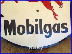 Vintage Mobilgas Pegasus Porcelain Sign Huge Size 75 X 75 Gas Oil Sign