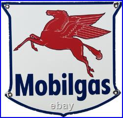 Vintage Mobilgas Porcelain Sign Dealership Gas Mobil Motor Oil Peggy Gas