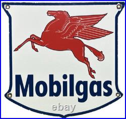 Vintage Mobilgas Porcelain Sign Dealership Gas Mobil Motor Oil Peggy Gas