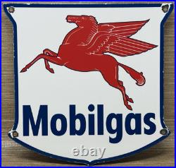 Vintage Mobilgas Porcelain Sign Dealership Gas Mobil Motor Oil Peggy Gas
