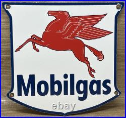 Vintage Mobilgas Porcelain Sign Dealership Gas Mobil Motor Oil Peggy Gas