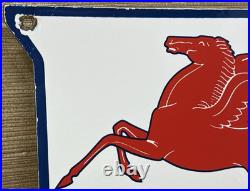 Vintage Mobilgas Porcelain Sign Dealership Gas Mobil Motor Oil Peggy Gas