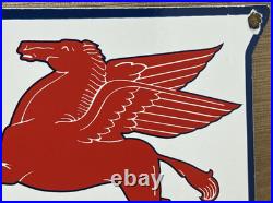 Vintage Mobilgas Porcelain Sign Dealership Gas Mobil Motor Oil Peggy Gas