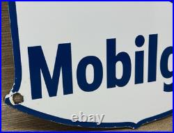 Vintage Mobilgas Porcelain Sign Dealership Gas Mobil Motor Oil Peggy Gas