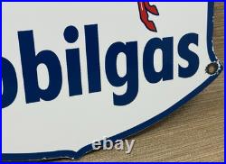 Vintage Mobilgas Porcelain Sign Dealership Gas Mobil Motor Oil Peggy Gas