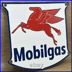 Vintage Mobilgas Porcelain Sign Dealership Gas Mobil Motor Oil Peggy Gas