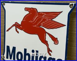 Vintage Mobilgas Porcelain Sign Dealership Gas Mobil Motor Oil Peggy Gas