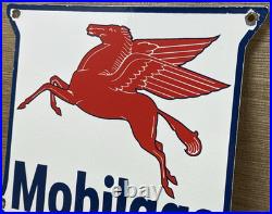 Vintage Mobilgas Porcelain Sign Dealership Gas Mobil Motor Oil Peggy Gas